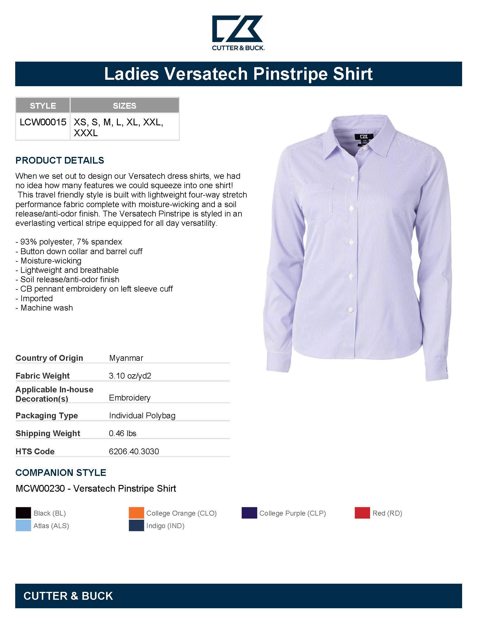 Cutter & Buck Women's Long Sleeve Shirt - Soft Comfortable Work & Casual Blouse for Office, Travel & Outdoor Activities