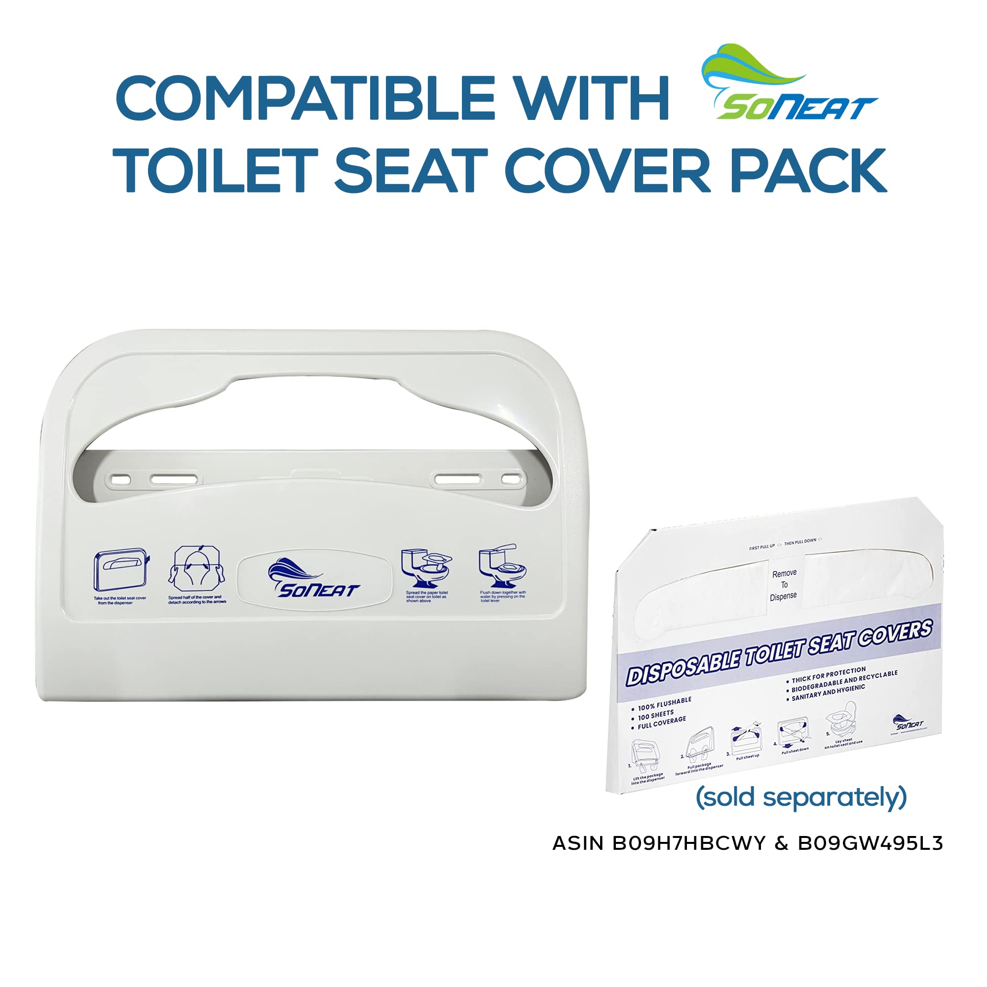 Disposable Toilet Seat Cover Dispenser - Wall Mounted Half Fold Plastic Holder for Commercial & Home Use | Heavy Duty, Portable & Lightweight | Ideal for Public Restrooms, Offices, Schools & Hospitals