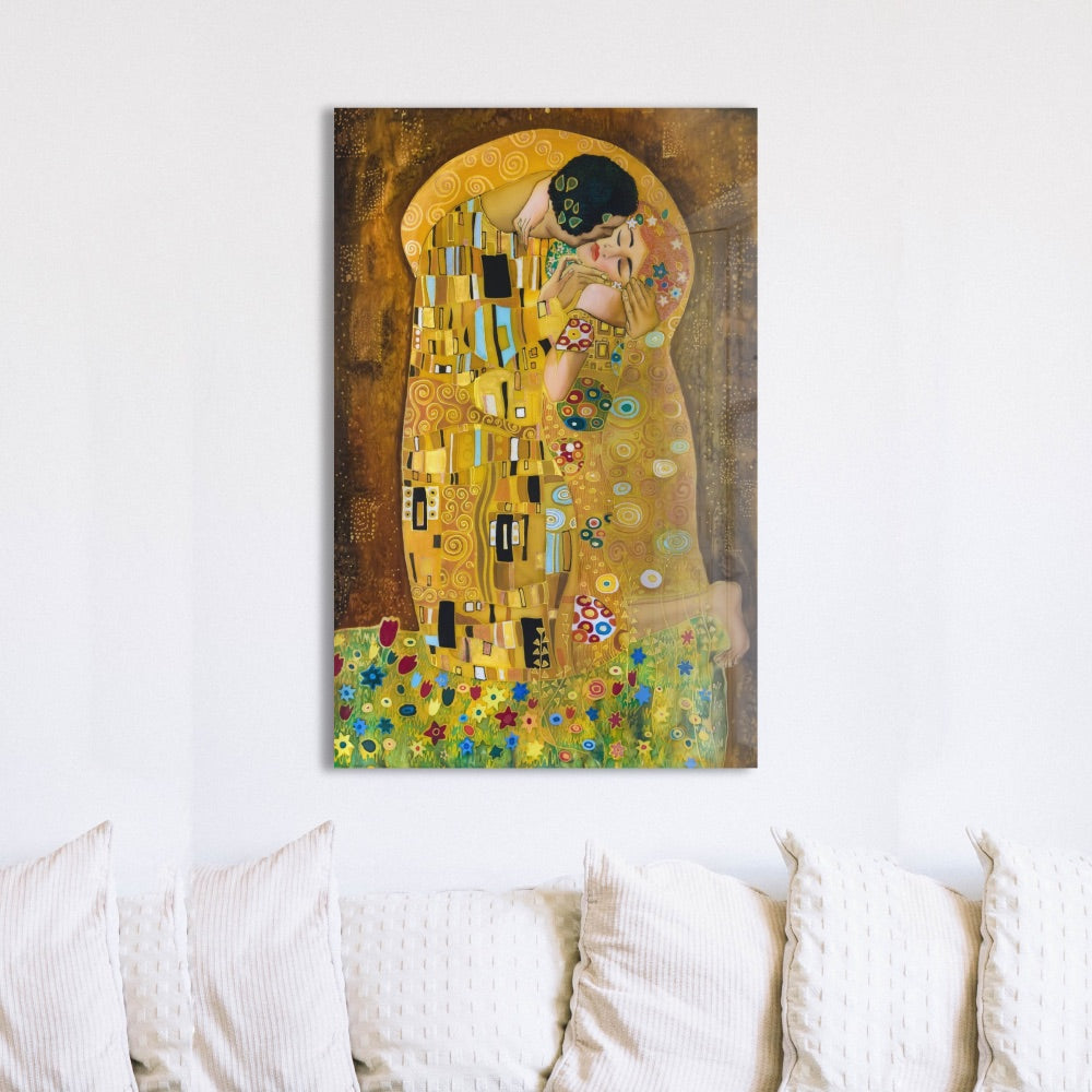 Gustav Klimt The Kiss - Famous Gold Leaf Art Print - Perfect for Home Decor, Office & Gift Giving