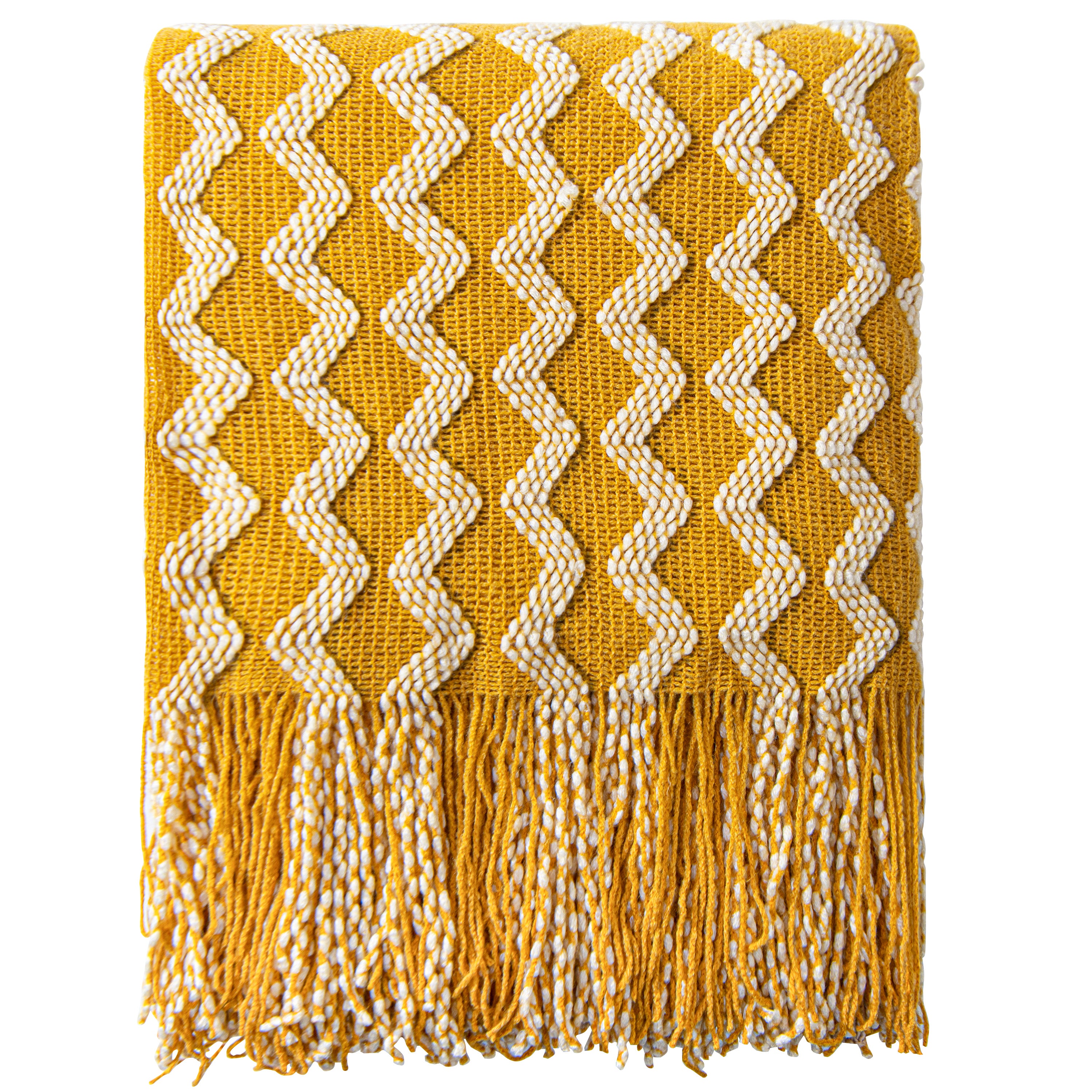 Soft Acrylic Knitted Throw Blanket - Cozy & Lightweight for Couch, Bed & Travel - NTBAY®️