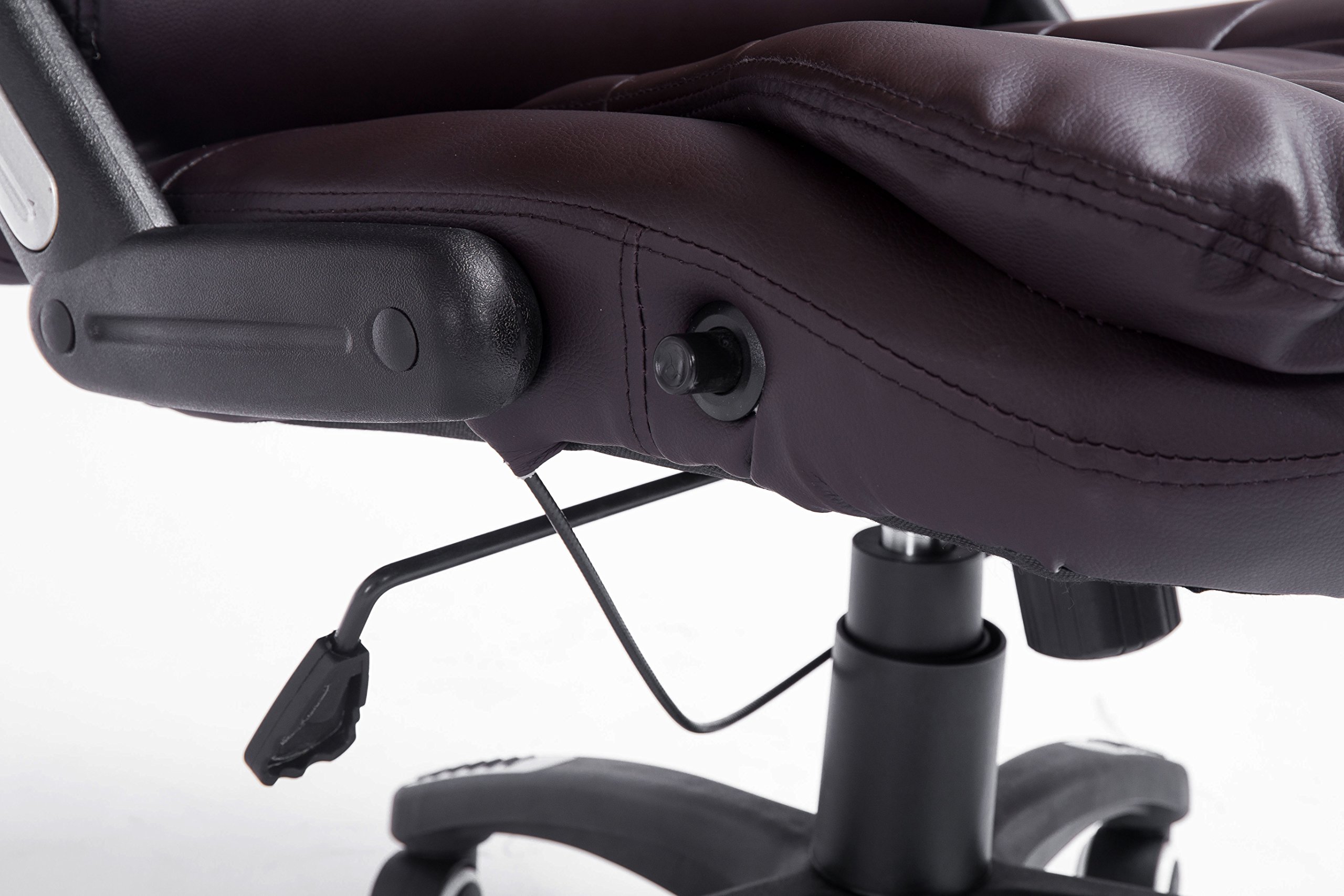 Premium High Back Executive Office Chair with Extra Padding & Reclining Function - Ergonomic Brown Leather Desk Chair for Home & Office Workspaces