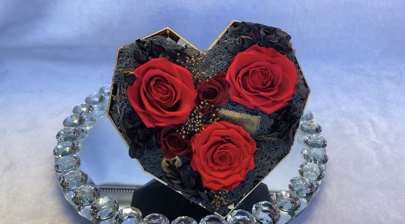 Eternal Red Rose Gift for Her - LED Flower in Heart Shaped Box, Artificial Preserved Roses for Anniversary, Valentine's Day, Wedding & Christmas | Romantic Home Decor, Bedroom Centerpiece, Girlfriend/Mother Gift Idea