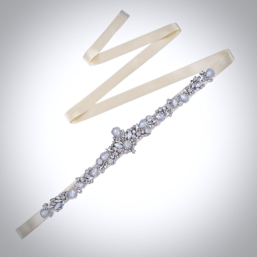 Swarovski Opal Bridal Belt - Elegant Wedding Sash for Brides, Bridesmaids & Prom - Perfect for Weddings, Formal Events & Special Occasions