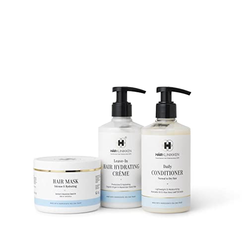 Harklinikken Hydration Heroes Kit - Daily Conditioner, Hair Hydrating Crème & Mask for Dry Hair - Deep Conditioning Treatment with Nourishing Ingredients to Boost Moisture & Reduce Dryness - Perfect for Damaged, Frizzy Hair Care & Post-Color Treatment Recovery