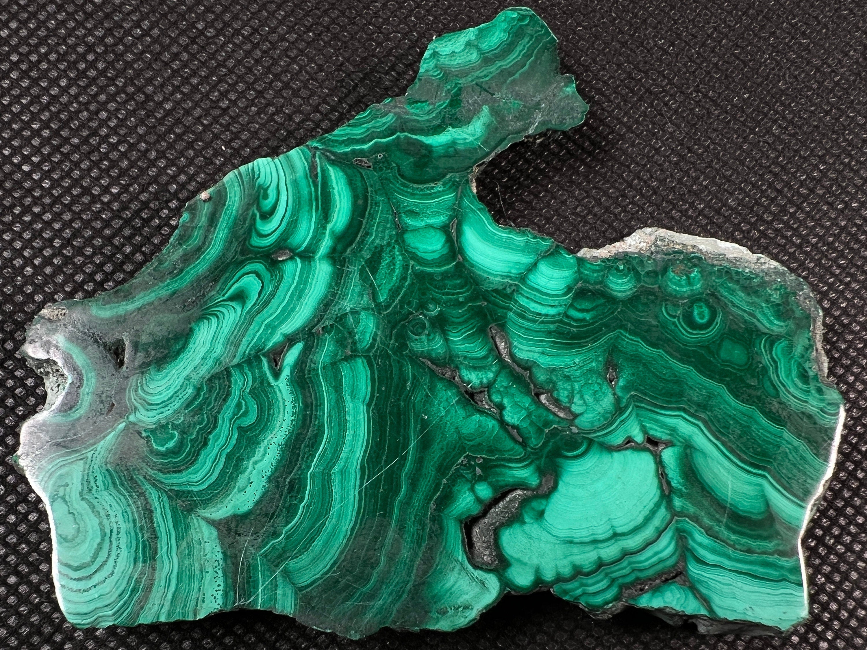 Natural Green Malachite Crystal Slab - Premium Polished Stone for Jewelry Making, Unique Spiritual Gift, Home & Office Decor - Perfect for Meditation, Healing Crystals Collection & Feng Shui Display