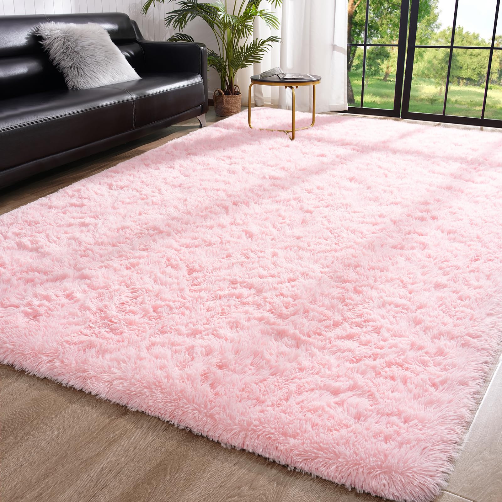 Toneed Fluffy Shaggy Area Rug 5x8 Feet - Ultra Soft Plush Fuzzy Carpet for Bedroom, Living Room, Nursery & Kids Room - Modern Home Decor Pink Furry Rug | Perfect for Cozy Floor Comfort, Play Areas & Stylish Interior Design