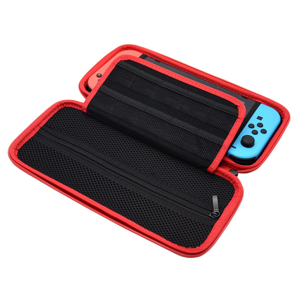 Nintendo Switch Hard Carry Case with 10 Game Cartridge Holders - Protective Shell Pouch for Switch Console & Accessories (Black) - Perfect for Travel, Gaming Parties & On-the-Go Protection