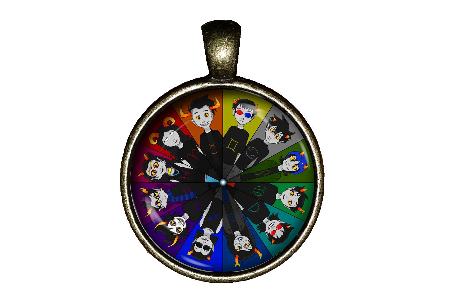 CHAOTICFASHION Homestuck Zodiac Necklace - Aries Taurus Gemini Cancer Leo Virgo Libra Scorpio Sagittarius Capricorn Aquarius Pisces Pendant Charm - Perfect for Cosplay, Gift Giving & Everyday Wear