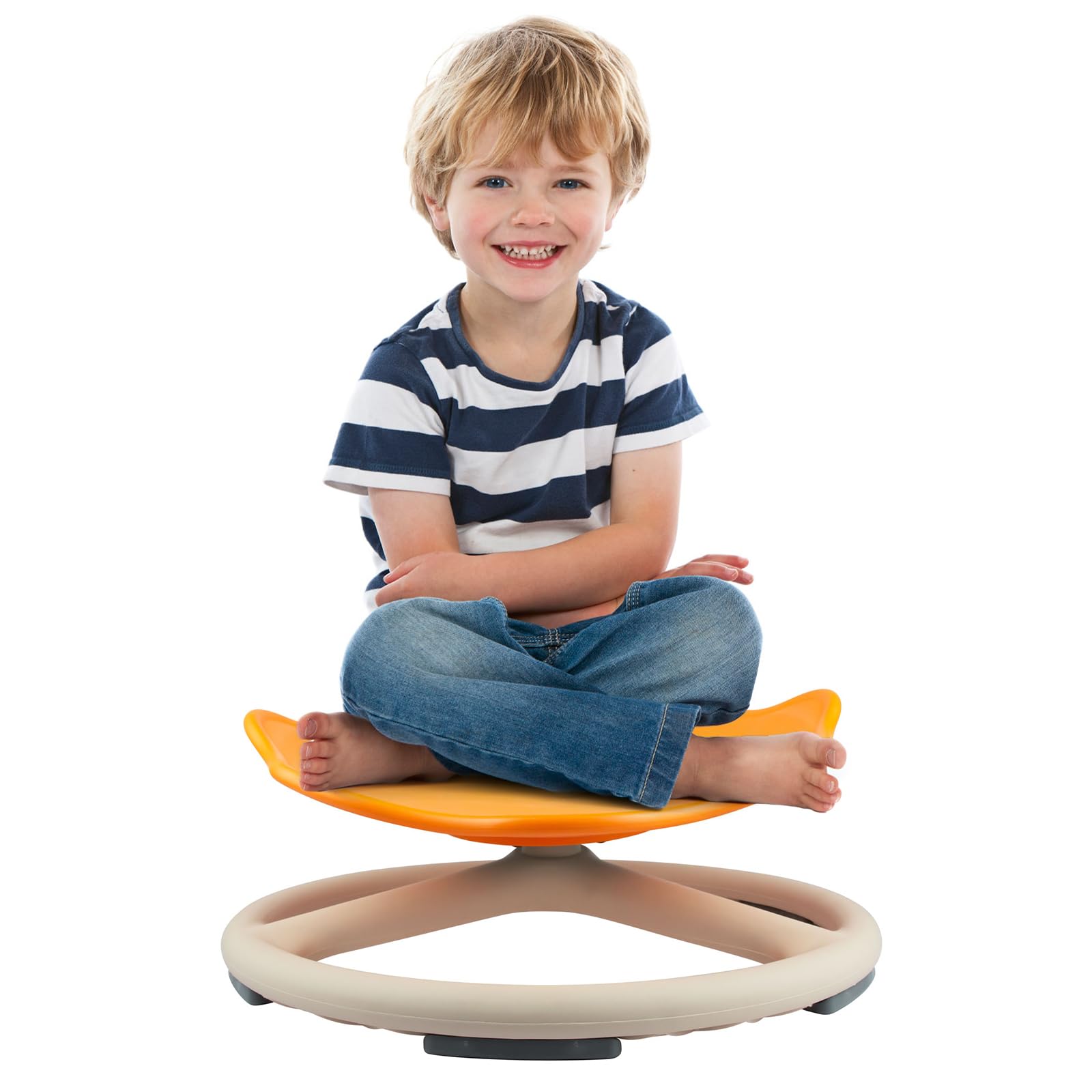 360° Rotating Sensory Spinner Chair for Kids Ages 3-8 - Anti-Slip Swivel Seat Toy for Autistic Children, Indoor/Outdoor Balance Training & Calming Play (Orange) - Perfect for Sensory Rooms, Classrooms & Home Therapy