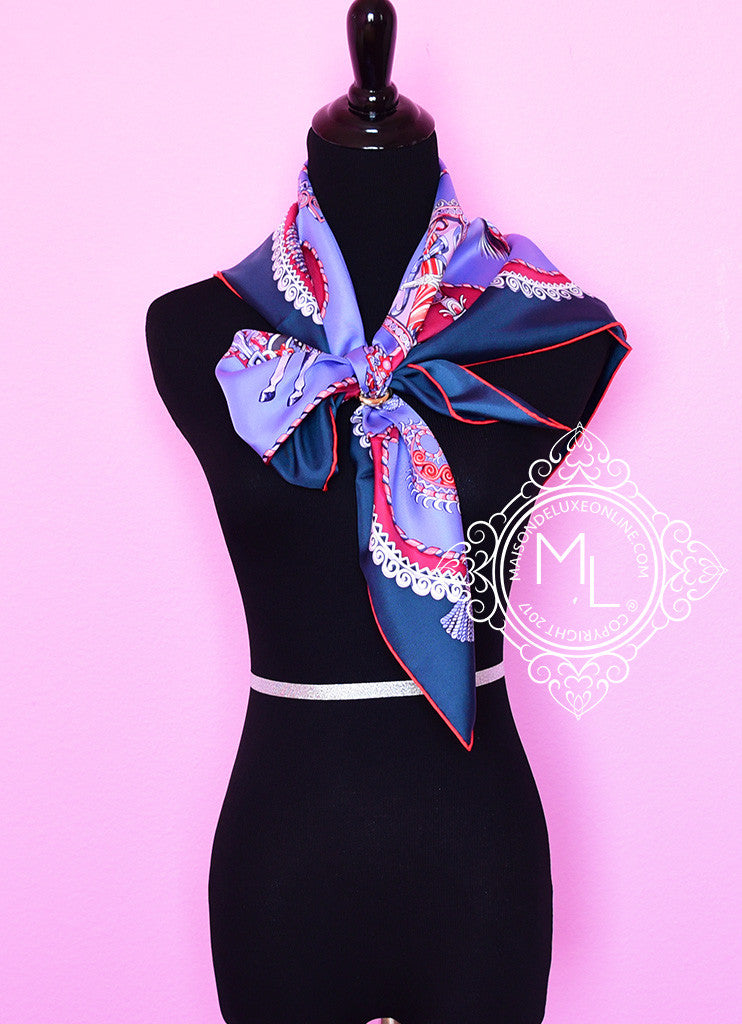 Hermes Parme Framboise Twill Silk 90cm Scarf - Luxury Fashion Accessory for Women, Perfect for Gifts, Parties & Elegant Outfits