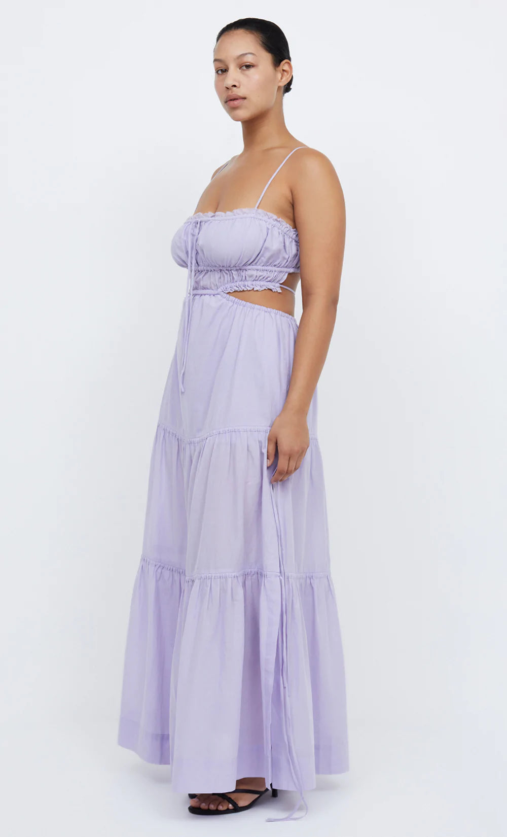 Alexandra Tie Maxi Dress in Lilac - Elegant Flowy Long Dress for Women, Perfect for Weddings, Parties & Summer Outings