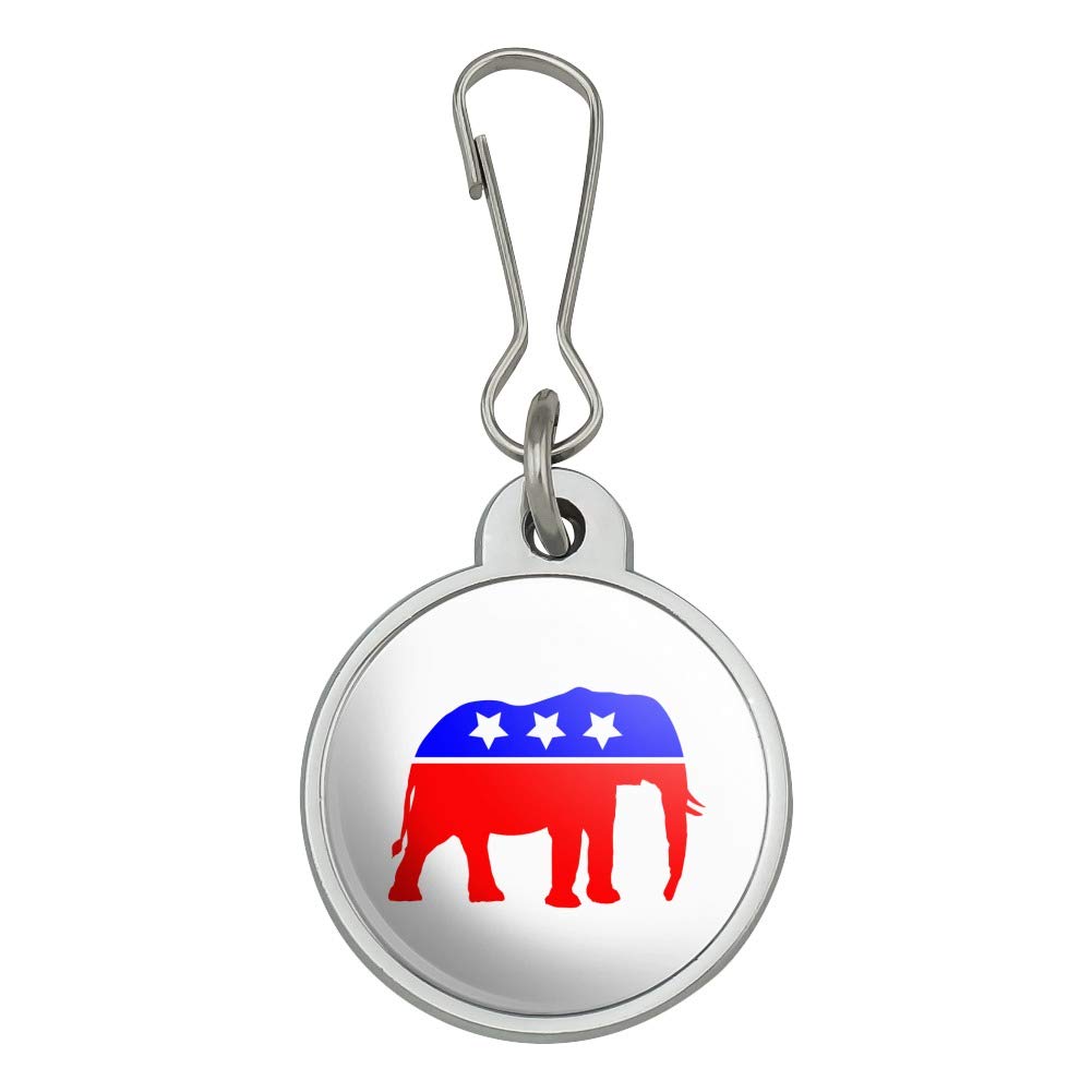 Republican Elephant GOP Conservative America Political Party Jacket Handbag Purse Luggage Backpack Zipper Pull Charm - Patriotic Accessories for Political Events, Campaigns & Conservative Fashion