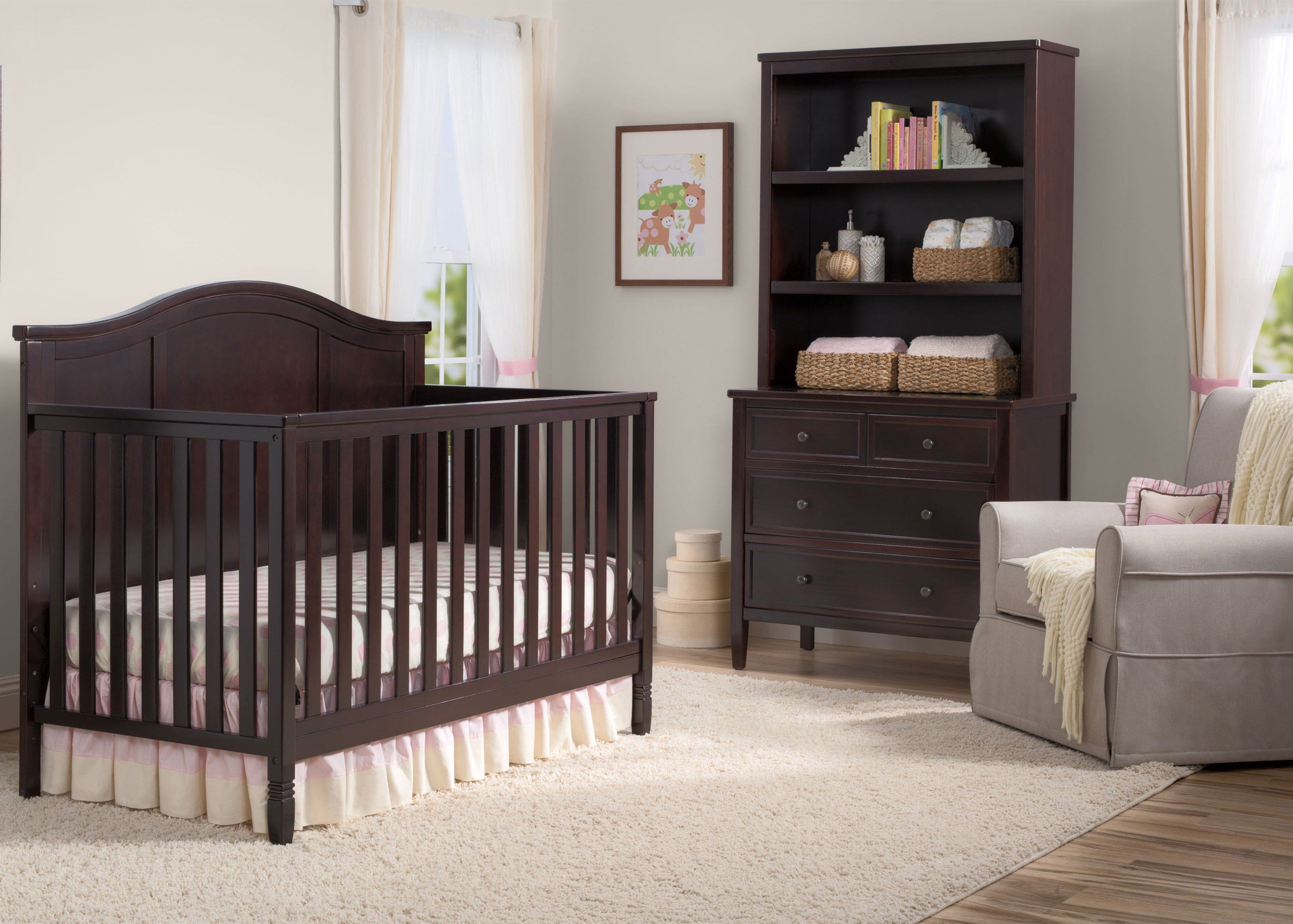 Maverick 4-in-1 Convertible Baby Crib with Toddler Bed, Daybed & Full-Size Bed Conversion - Perfect for Nursery, Kids Room & Growing Toddlers