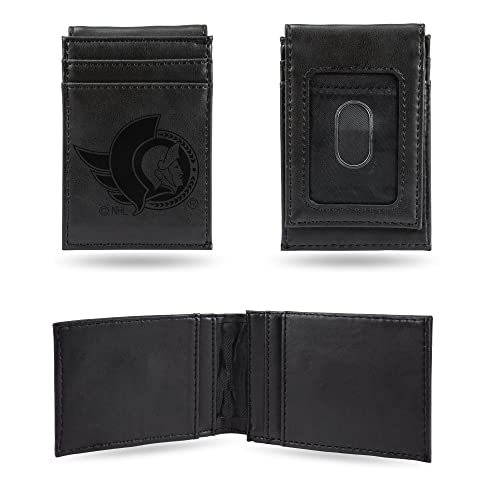 NHL Hockey Laser Engraved Front Pocket Wallet - Slim & Comfortable Compact Wallet for Men | Perfect for Hockey Fans, Everyday Carry & Gift Giving