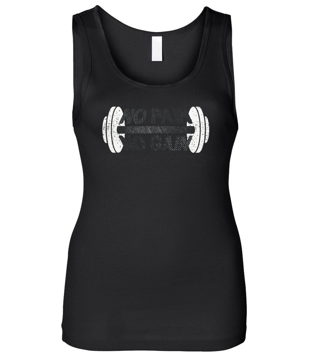 Cybertela Women's No Pain No Gain Workout Tank Top - Slim Fit Gym Shirt for Weight Training & Fitness - Perfect for Yoga, Running & CrossFit