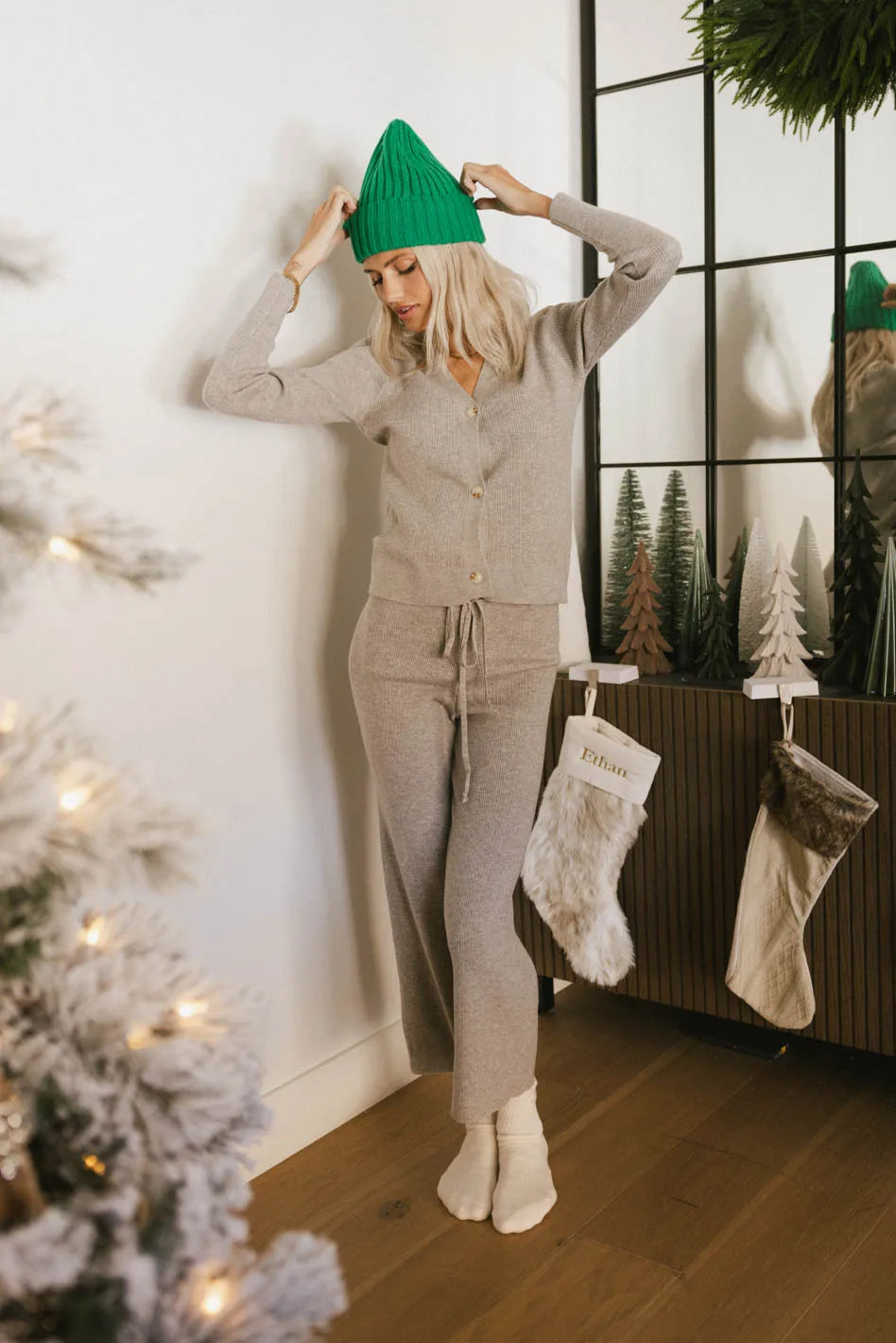 Evelise Ribbed Cardigan Women's Grey Knit Sweater - Cozy Fall & Winter Layering Piece for Office, Date Night & Casual Outfits