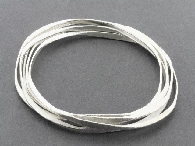 5 in 1 Adjustable Stackable Pure Silver Bangle Bracelet Set - Perfect for Layering, Gifting & Everyday Elegance