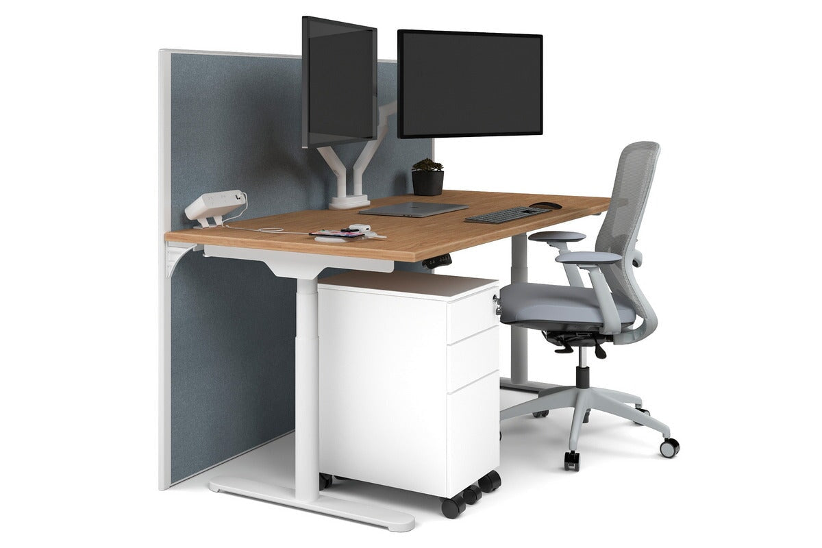 Flexi Premium Height Adjustable Single Workstation Desk - 1800L x 800W with Cable Management Scallop | Ergonomic Standing Desk for Home Office & Workspace