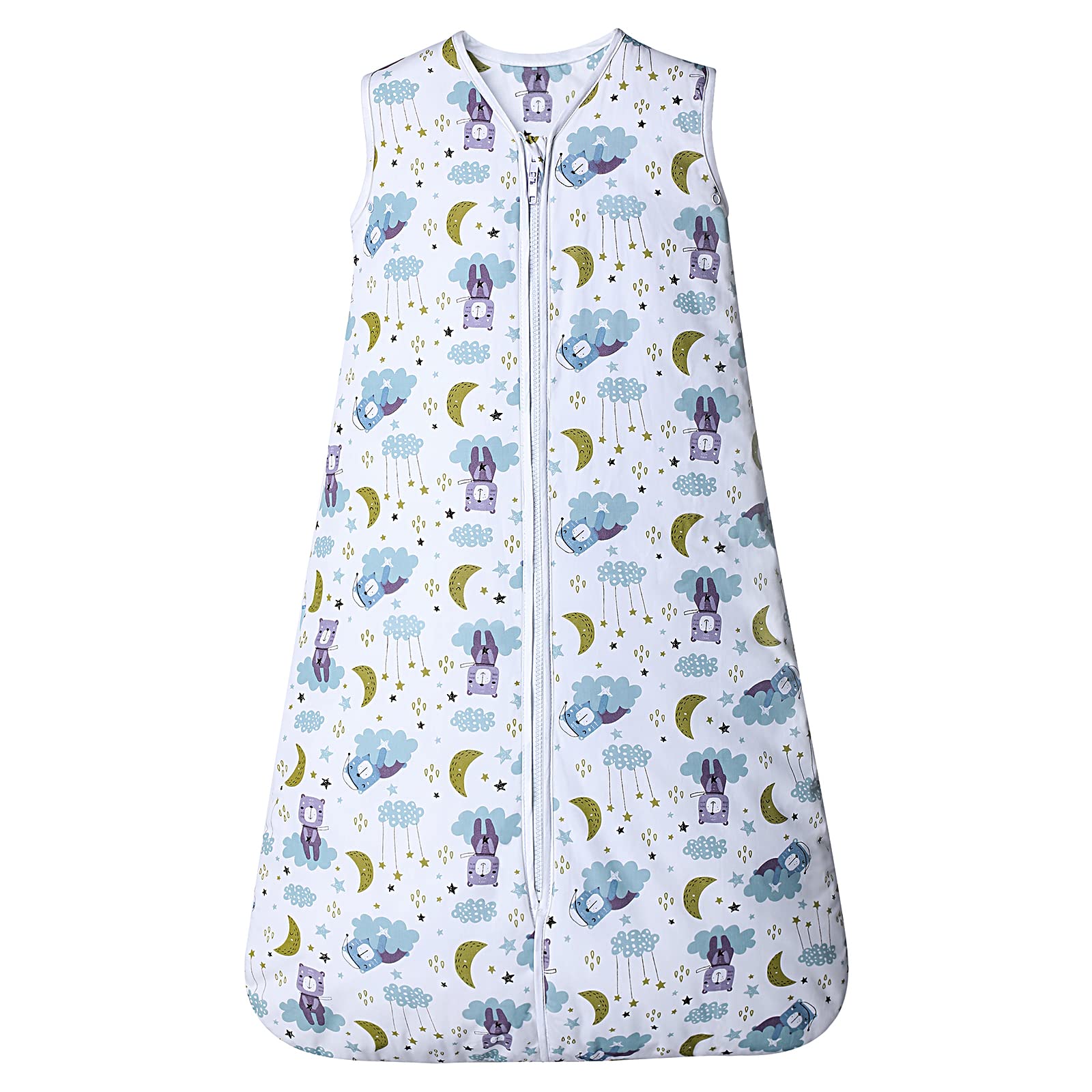 Lictin Baby Sleep Sack - 100% Cotton 1.0 Tog Sleeveless Swaddle Blanket for Newborns & Infants (18-36 Months) | Adjustable Length Baby Sleeping Bag for Boys & Girls | Perfect Newborn Gift & Nursery Essential for Safe Sleep, Daycare & Travel