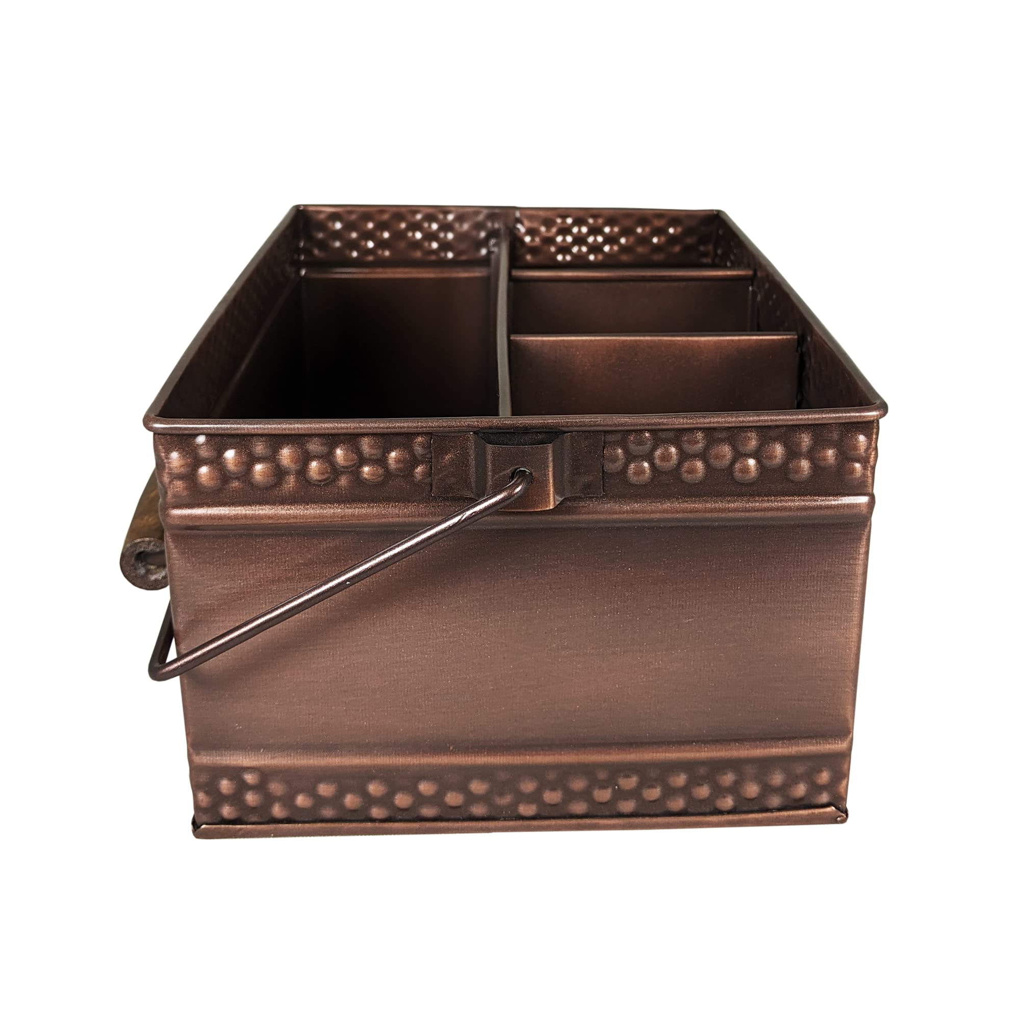 2-Piece Copper Flatware Organizer Set - Farmhouse Kitchen Utensil Caddy, Durable Metal Condiment Holder & Napkin Organizer | Perfect for Restaurants, Home Bars & Farmhouse-Style Kitchens (Ideal for Organizing Cutlery, Spices & Dining Essentials)