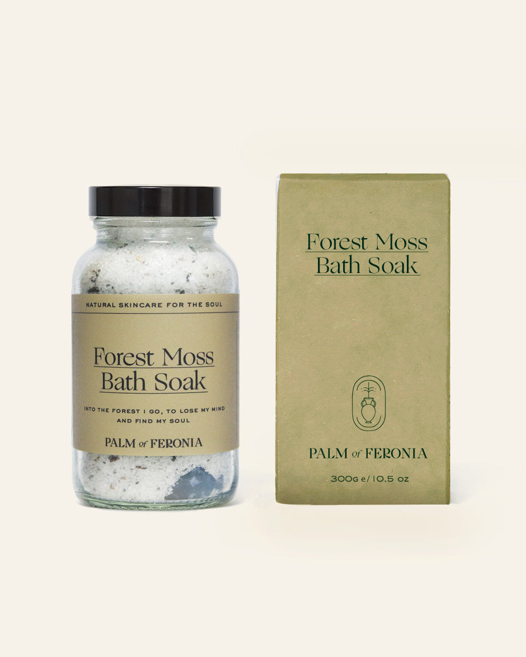 Feronia Forest Moss Bath Soak 300g - Natural Relaxing Bath Salt for Stress Relief & Skin Hydration | Perfect for Spa Nights & Self-Care Routines