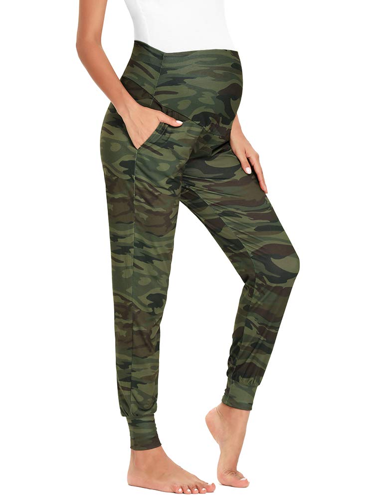 Liu & Qu Women's Maternity Stretchy Lounge Pants - Soft Comfortable Casual Pregnancy Pants for Relaxing at Home, Yoga & Everyday Wear