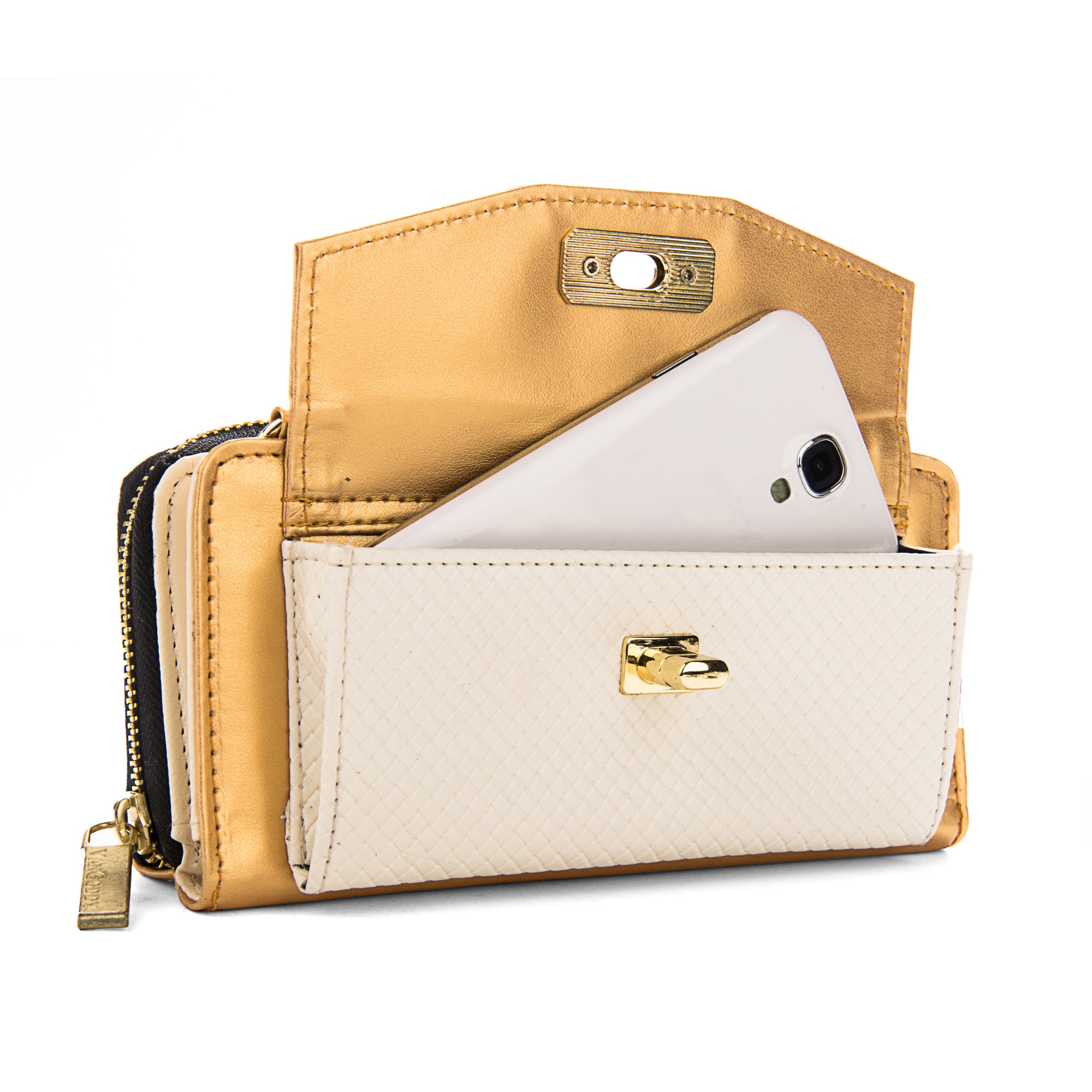Vangoddy Women's Zip Wallet Clutch with Credit Card Slots & Organizer - Detachable Strap for Nokia Lumia 530 Windows Phone 8.1 Smartphone | Perfect for Travel, Parties, and Everyday Use