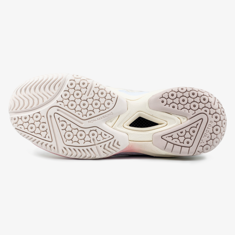 Victor P9200TDF LI Badminton Court Shoes for Women - Gardenia/Chalk Pink | Lightweight & Breathable Indoor Sports Shoes for Badminton, Tennis, Squash & Volleyball