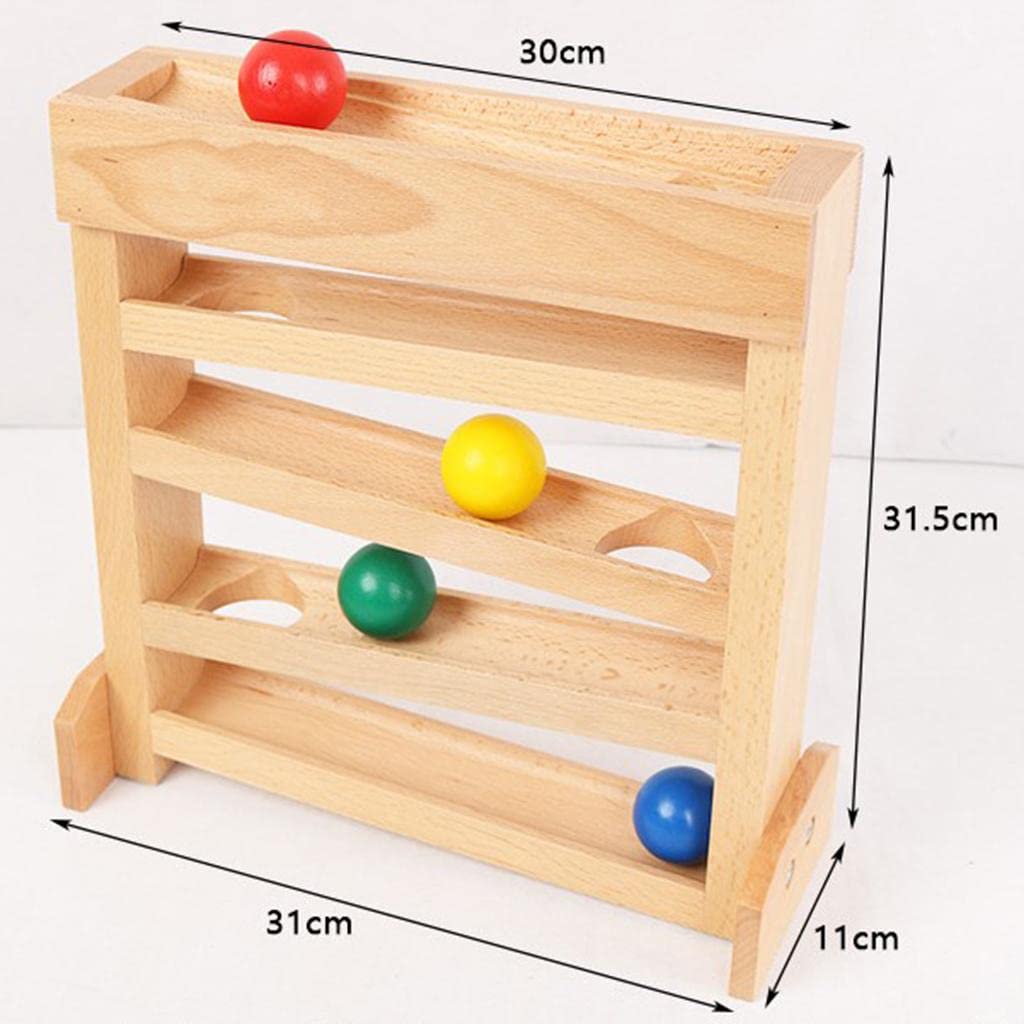 Montessori Wooden Ball Racer Ramp Track Set - Educational Toys for Toddlers Age 2+ | STEM Learning Toy for Boys & Girls | Perfect Birthday Gift for Kids | Indoor Play & Early Childhood Development Activity