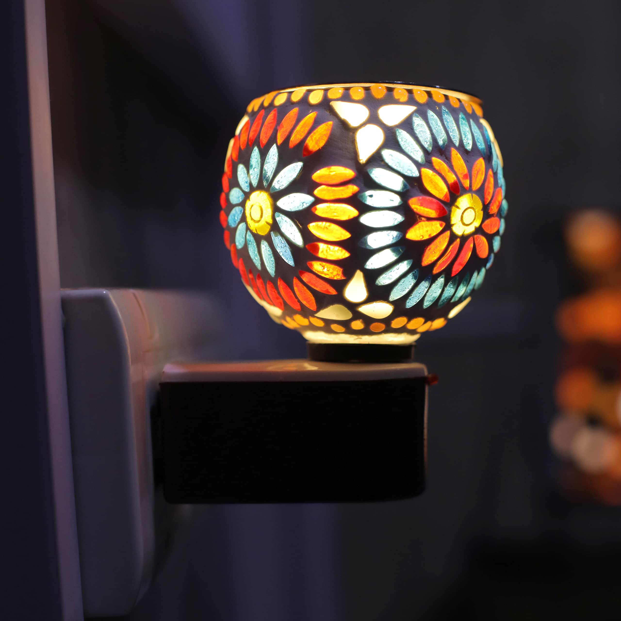 SIGNAMIO 2-in-1 Electric Kapoor Dani Burner - Multi Color Aroma Diffuser with Night Light for Home, Pooja Room & Meditation | Essential Oil, Camphor & Fragrance Diffuser for Relaxation & Spiritual Use
