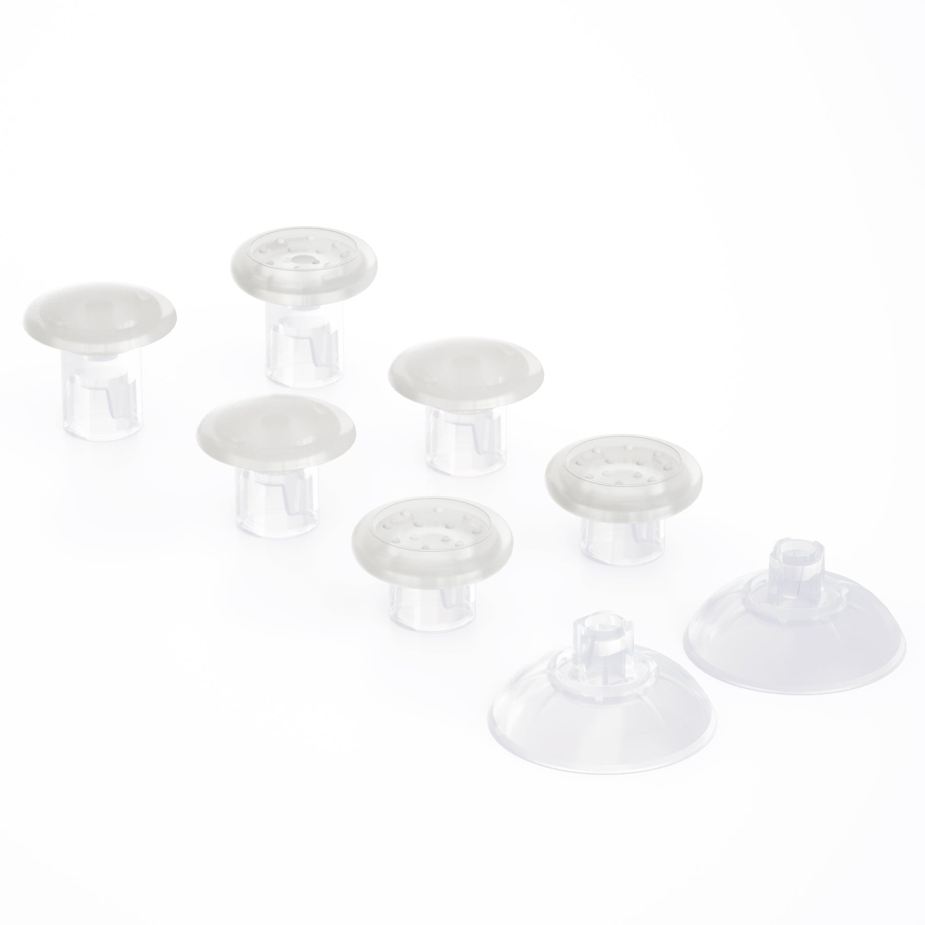 eXtremeRate Transparent Interchangeable Thumbsticks for PS4 Slim, PS4 Pro & PS5 Controller - 3 Height Adjustable Domed & Concave Grips (P4J1103) | Ergonomic Joystick Replacement for Gaming Comfort & Precision Control