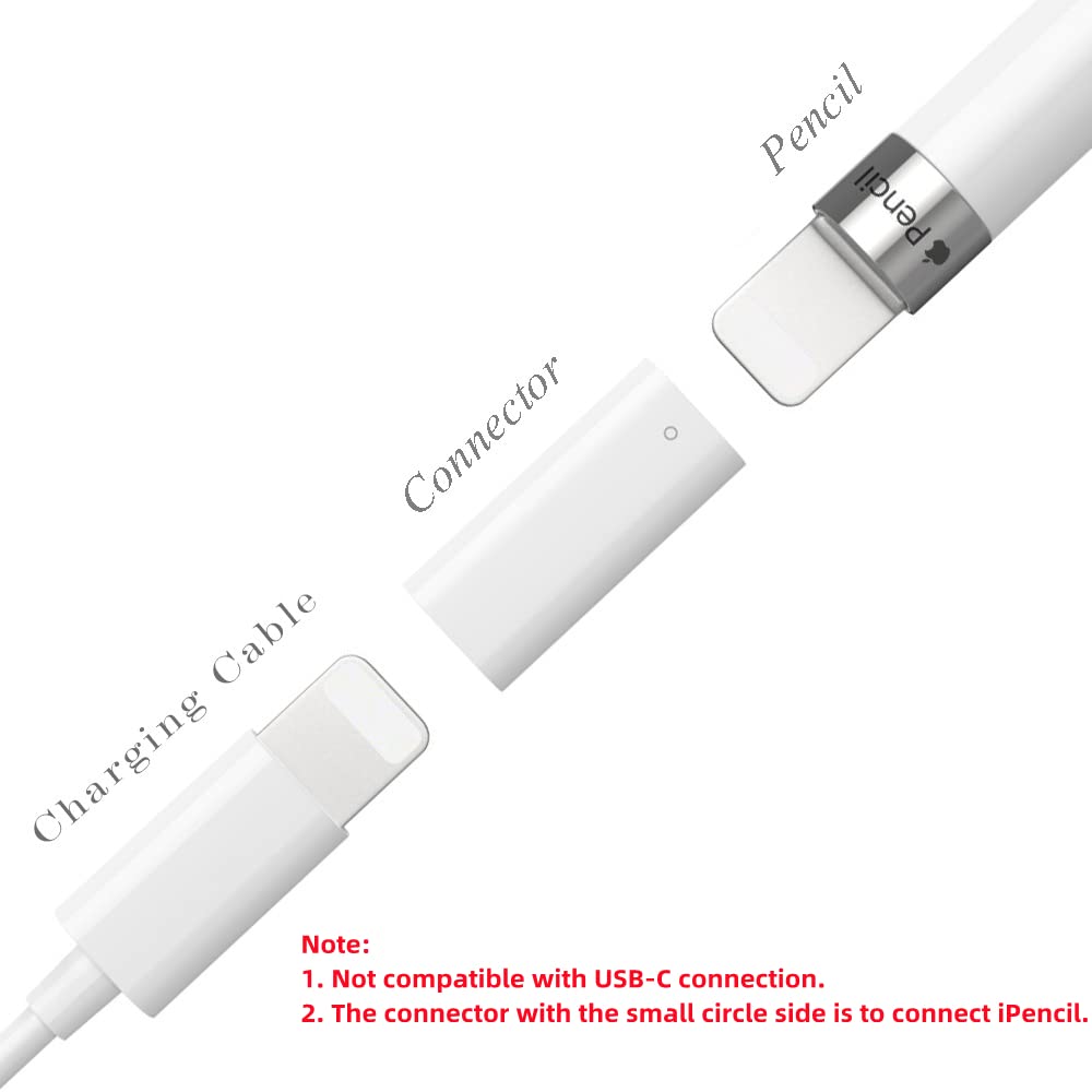 COOYA 2-Pack Apple Pencil 1st Generation Charger Adapter Replacement - Compatible with iPad Pro/Air - Lightning Connector for Easy Charging | Perfect for Artists, Students & Professionals On-The-Go