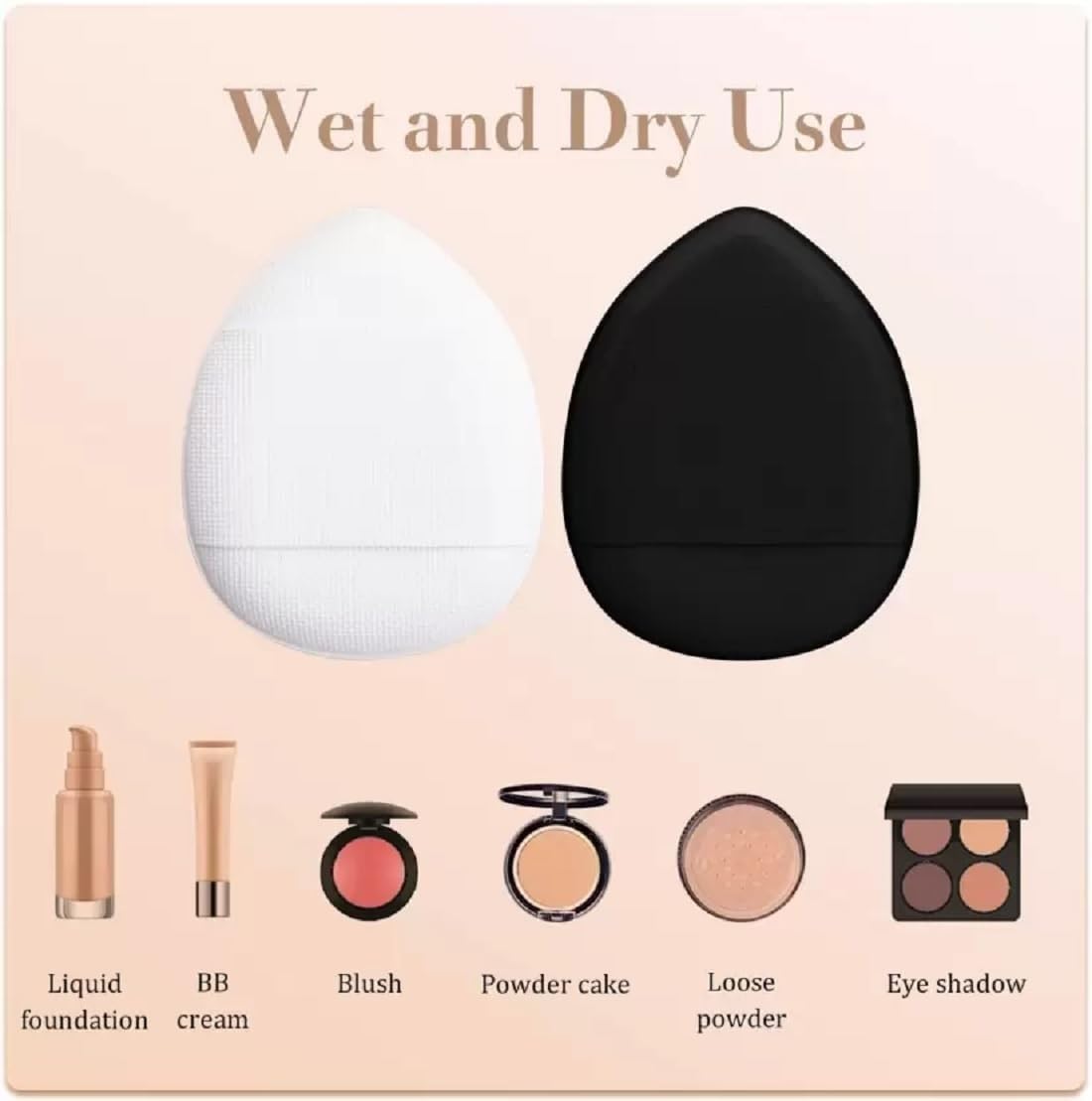 Beautiflame 4-Piece Makeup Sponge Set - Soft Loose & Finger Blender Sponges for Flawless Foundation, Cream, Powder & Liquid Application - Makeup Blending Beauty Sponge Set - Perfect for Daily Makeup, Travel & Professional Use