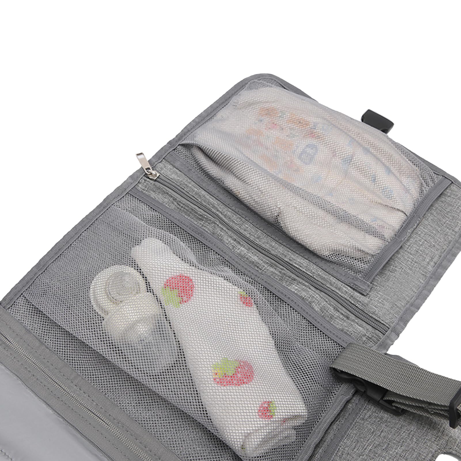 YOXIER Portable Baby Changing Pad - Waterproof Travel Diaper Changing Station with Built-in Head Pillow | Oxford Cloth for On-the-Go Parents | Perfect for Car, Stroller & Airplane Travel (Black)