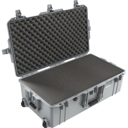 Pelican 1615AirWF Wheeled Hard Case with Foam Insert - Silver | Waterproof Protective Travel Case for Camera Equipment, DJ Gear & Tools | Perfect for Air Travel, Outdoor Adventures & Professional Use