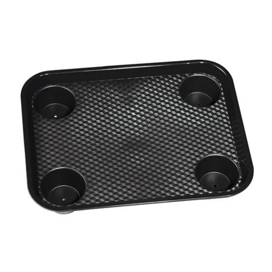 GET FT 20 BK Fast Food Tray with 4 Holders - 17 x 14 Inches - Durable Restaurant Serving Tray for Cafes, Food Trucks & Catering Events