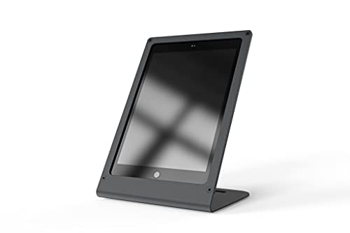 Adjustable iPad Stand Holder for 10.2-Inch iPad (7th Gen 2019) - 360° Rotating Pivot Tabletop Stand in Black/Grey - Perfect for Desk Work, Video Calls & Hands-Free Viewing