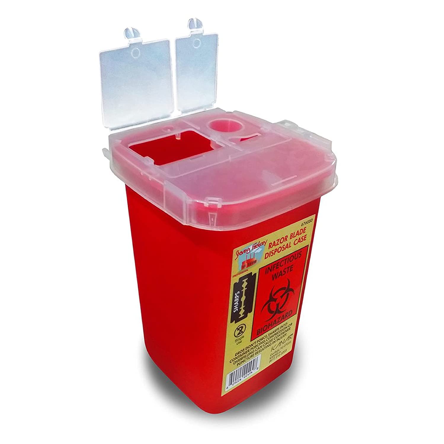 The Shave Factory Blade Dispenser - 12 Pack | Safe Razor Blade & Needle Disposal Container for Home, Salon & Tattoo Studios | Durable Sharps Waste Storage Solution