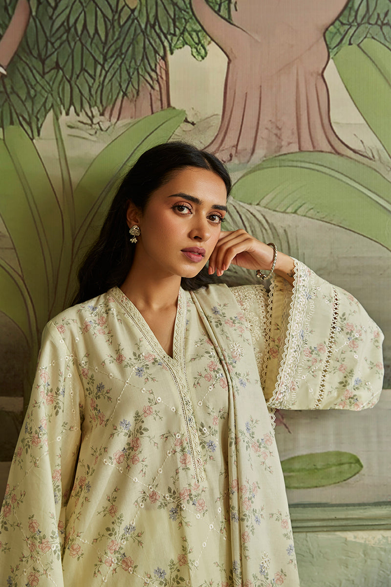 Minty Mellow 3-Piece Outfit Set - Stylish Shirt, Comfortable Trousers & Elegant Dupatta for Women | Perfect for Casual Wear, Office Outfits & Special Occasions