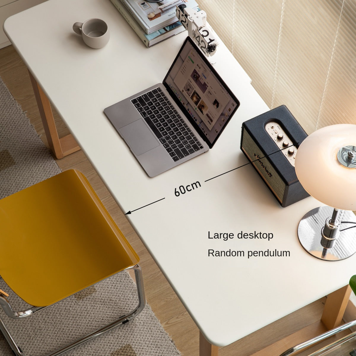 Premium Beech Solid Wood Writing Computer Desk - Modern Home Office Desk for Work & Study - Perfect for Small Spaces, Apartments & Dorm Rooms