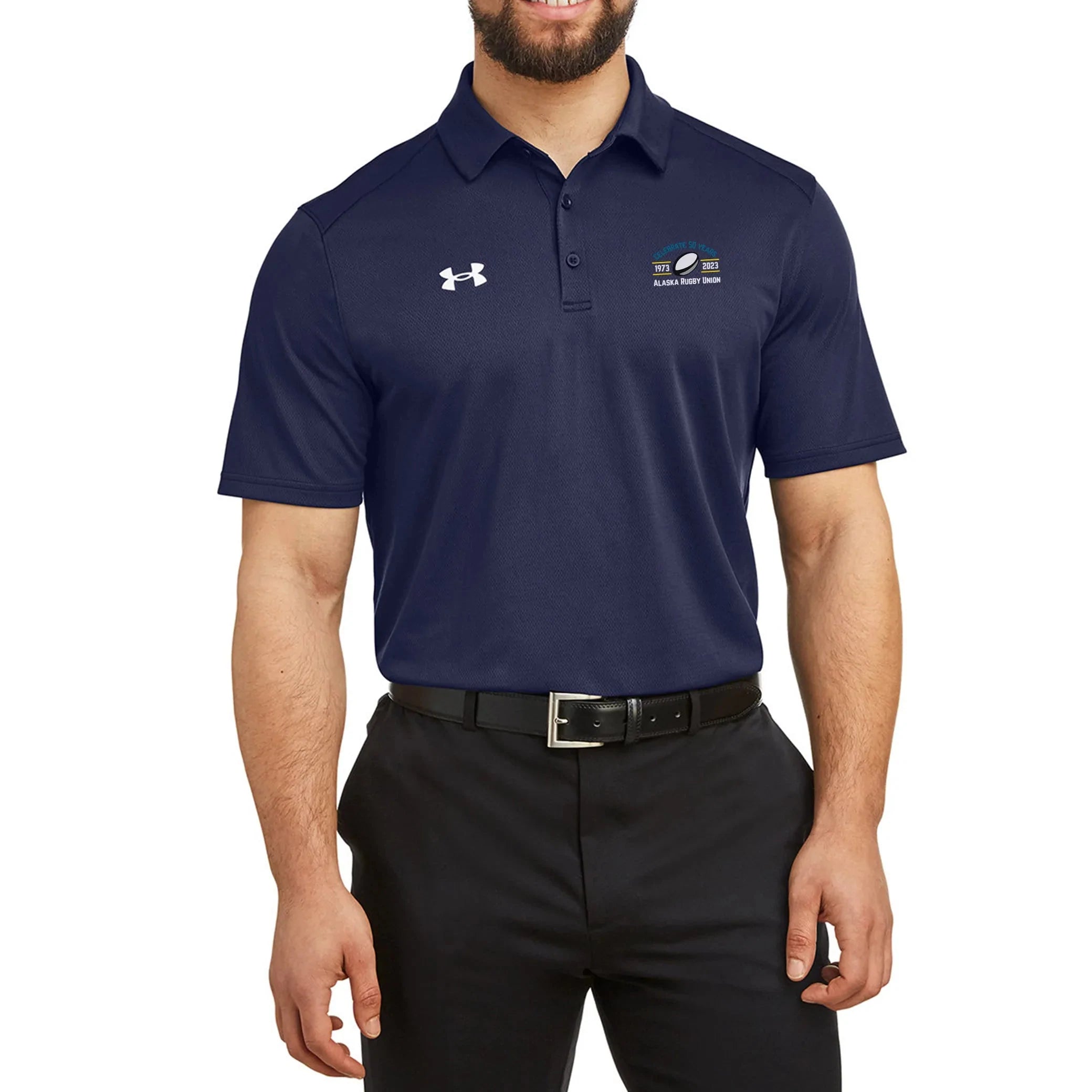 AKRU 50th Anniversary Tech Polo Shirt for Men - Moisture-Wicking, Breathable Performance Golf & Business Casual Wear