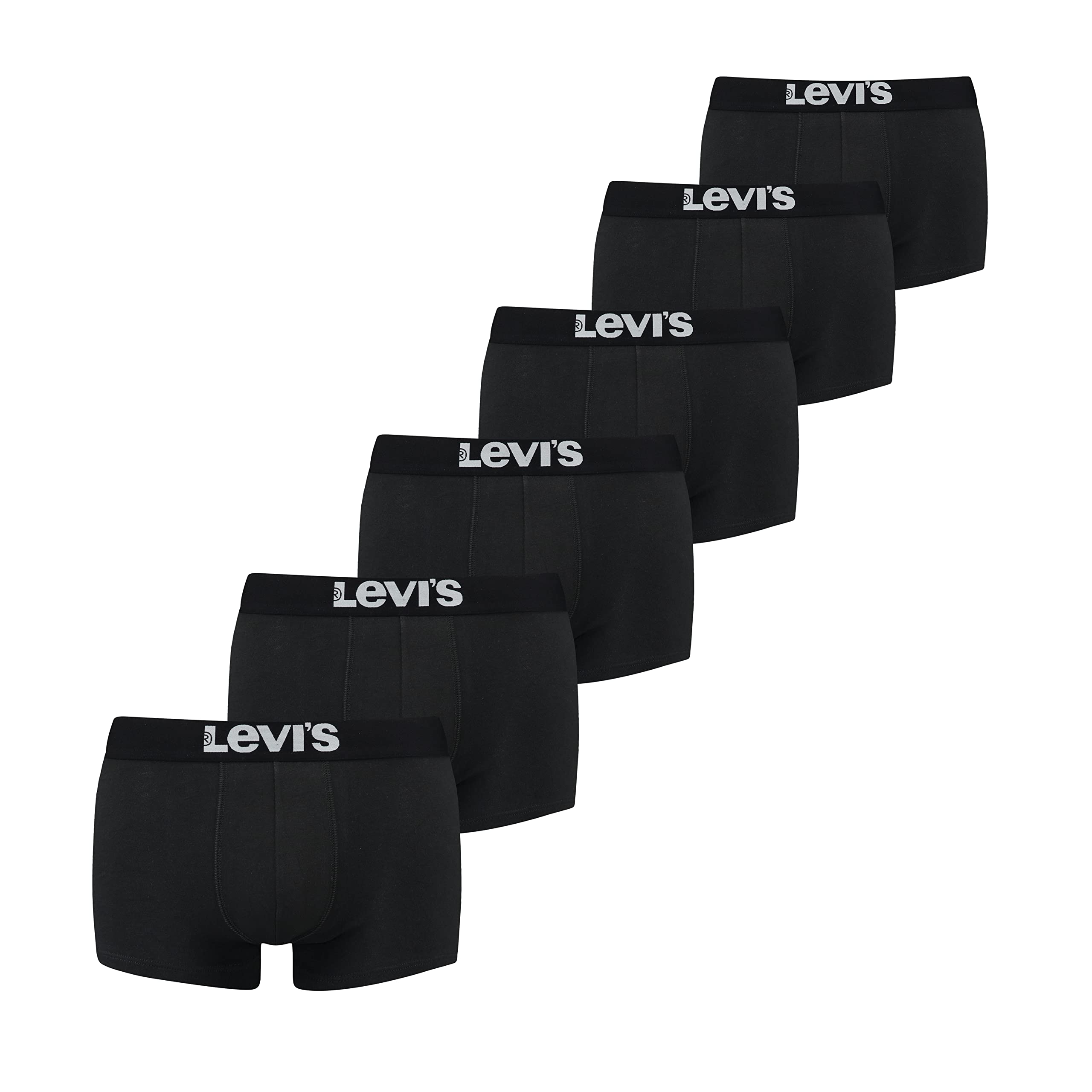 LEVI'S Men's Cotton Trunk Underwear 6-Pack - Soft, Breathable & Comfortable for Everyday Wear, Gym & Travel