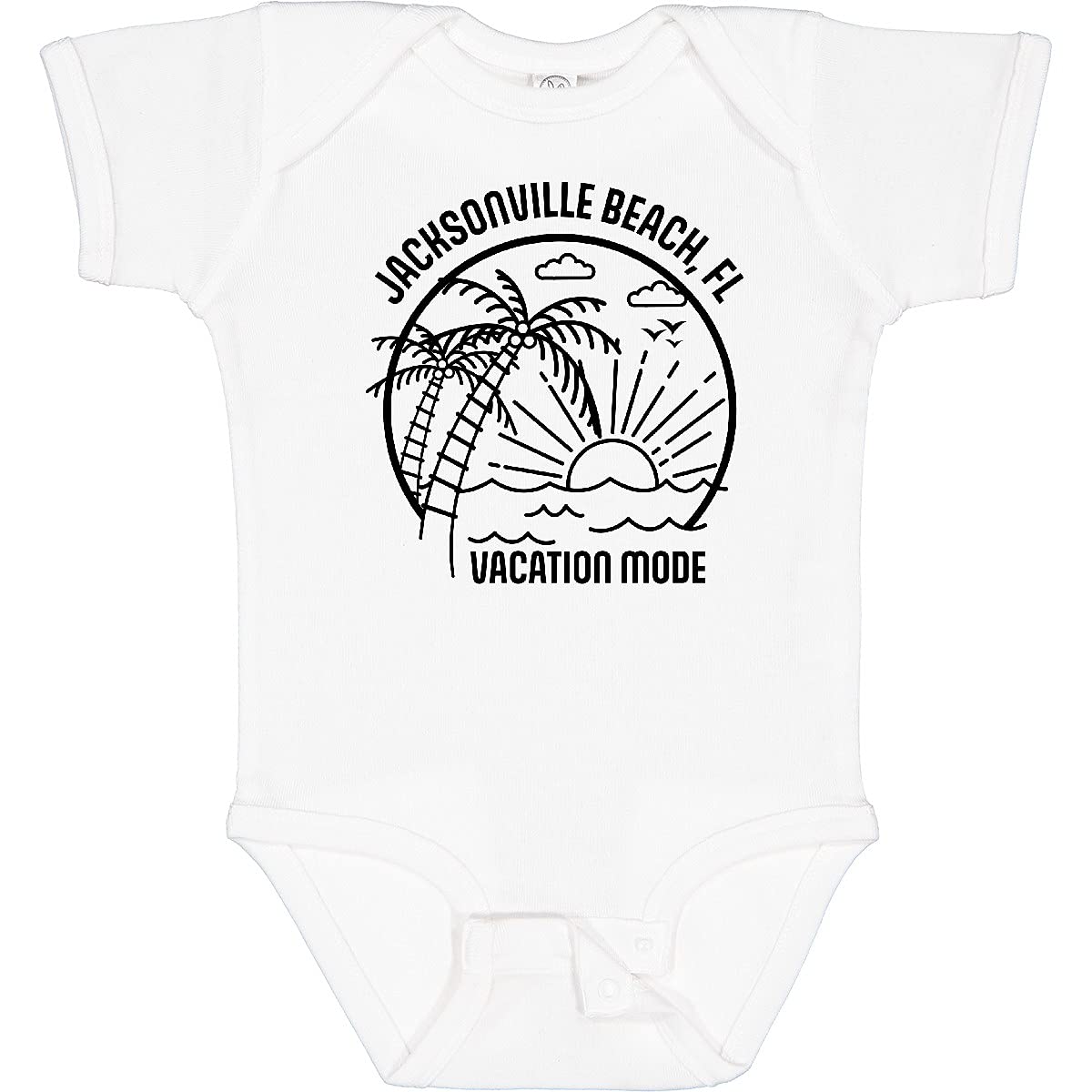 Inktastic Summer Vacation Mode Jacksonville Beach Florida Baby Bodysuit - Cute Florida Beach Outfit for Infants & Toddlers - Perfect for Beach Trips, Family Photos & Summer Vacations