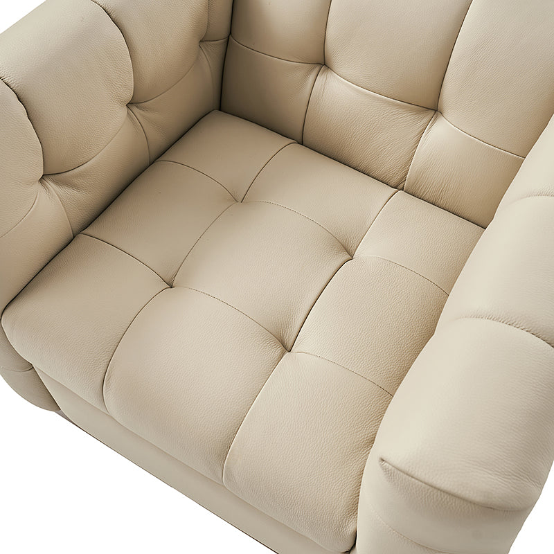 Feodor Genuine Leather Mid Century Modern Swivel Chair - Premium Office & Living Room Furniture for Home Decor