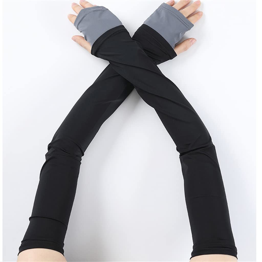 Women's UV Protection Ice Silk Arm Sleeves - Breathable Sunshade Gloves for Driving, Outdoor, Cycling & Summer Activities (Color: A, Size: 58x23x20cm) - Perfect for Sports, Work & Daily Sun Protection