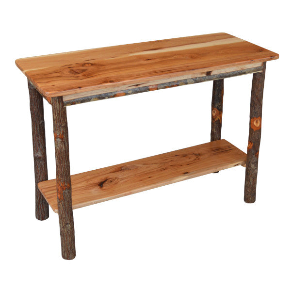 Rustic Hickory Wood Console Table - Entryway Hallway Sofa Table for Home Decor | Farmhouse Style Living Room, Foyer & Bedroom Accent Furniture