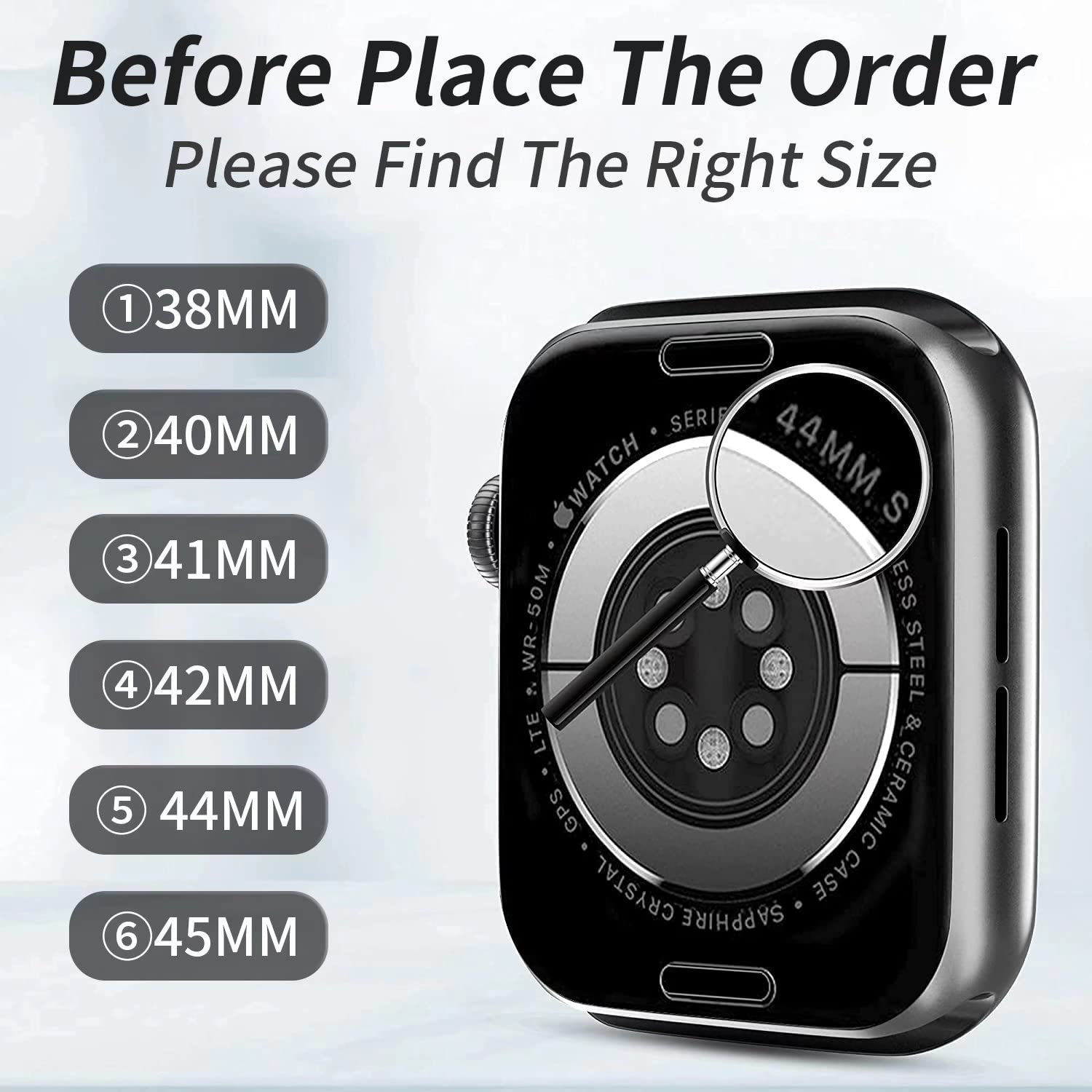 Premium Stainless Steel Apple Watch Band 38/40/41/42/44/45mm - Magnetic Strap with Screen Protector Case for iWatch Series 9/8/7/6/5/4/SE/3/2/1 - Durable Metal Watch Band for Women & Men - Perfect for Workouts, Office & Everyday Wear