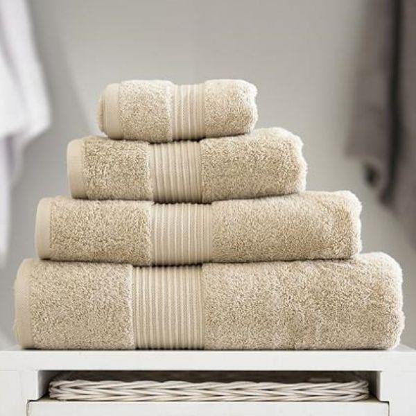 Premium Bliss Pima Cotton Bath Towel - 650 GSM Ultra Soft & Absorbent - Biscuit Color - Perfect for Spa, Bath & Luxury Home Use