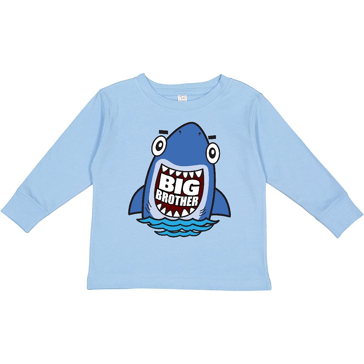 Inktastic Big Brother Shark Toddler Long Sleeve T-Shirt - Soft Cotton Boys' Tee for Sibling Love & Shark Lovers - Perfect for Playdates, Family Photos & Everyday Wear