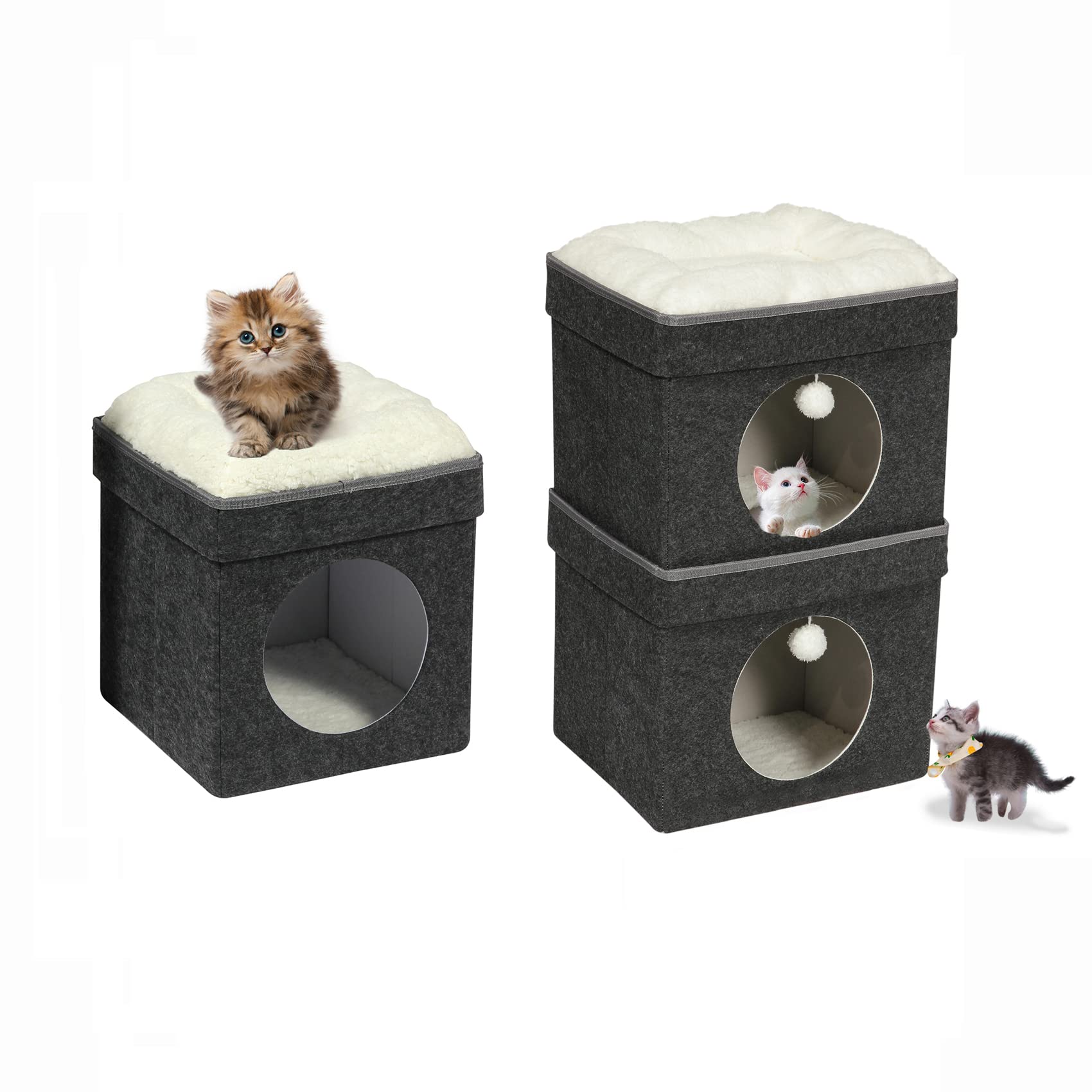Foldable Cat House for Indoor Cats - 12.6